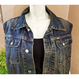 Diesel Stonewash Jean Dark Blue Denim Vest Gregg